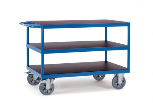 fetra Chariot de table SUPER-MULTIVARIO avec étagères antidérapantes 2000x800 mm, force 1200 kg, 3 plateaux