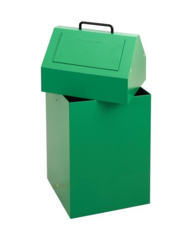 stumpf Conteneur de matériaux recyclables ignifugés, 45 l, RAL6024 vert signalisation, couvercle RAL6024 vert signalisation