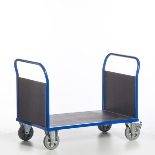 Rollcart Wagon à double façade avec zone de chargement antidérapante, force 1200 kg, plateau longueur x largeur 1200 x 800 mm