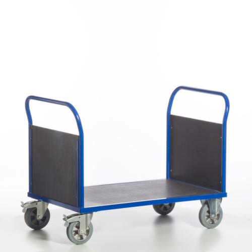 Rollcart Wagon à double façade avec zone de chargement antidérapante, force 1200 kg, plateau longueur x largeur 1200 x 800 mm