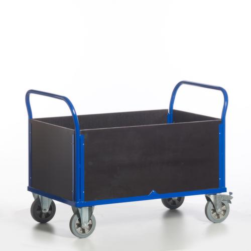 Rollcart Chariot quatre ridelles avec plateau antidérapant, force 1200 kg, plateau longueur x largeur 1200 x 770 mm