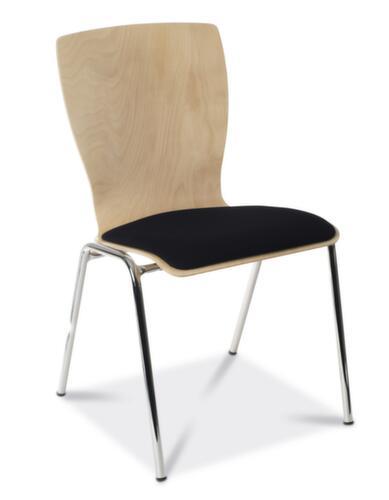 Chaise coque en bois avec piètement 4 pieds chromé