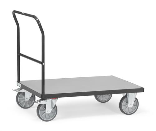 fetra Chariot avec barre de poussée GREY EDITION, force 600 kg, plateau longueur x largeur 1000 x 600 mm