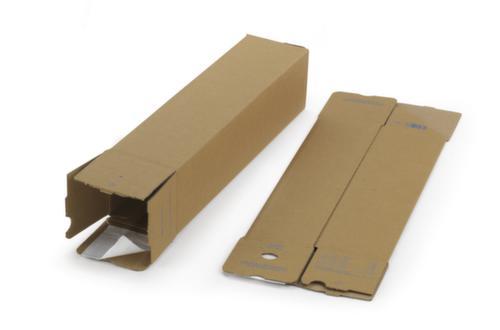 Caisse carton pliante longue QUATTROPACK avec fermeture autocollante, 1 onde, 860 x 105 x 105 mm