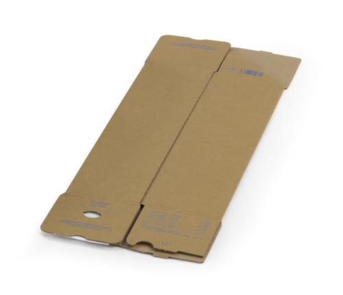 Caisse carton pliante longue QUATTROPACK avec fermeture autocollante, 1 onde, 860 x 105 x 105 mm