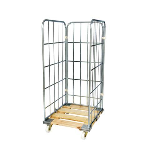 Bac sur roulettes avec plateforme en bois, force 500 kg, longueur x largeur 810 x 724 mm