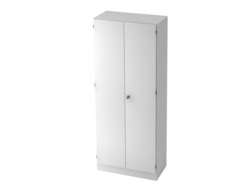 Armoire à portes battantes de bureau avec vestiaires, blanc/chêne