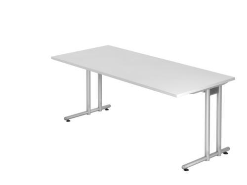 Bureau Terra Nova avec piètement en C, largeur x profondeur 1800 x 800 mm, plaque blanc