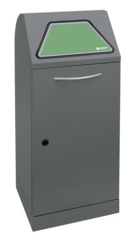 stumpf Conteneur pour matières recyclables Modul-Vario 75 anthracite + volet d'accès à fermeture automatique, 75 l, aluminium gris, couvercle aluminium gris