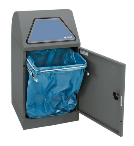 stumpf Conteneur pour matières recyclables Modul-Vario 45 anthracite + volet d'accès à fermeture automatique, 45 l, aluminium gris, couvercle aluminium gris