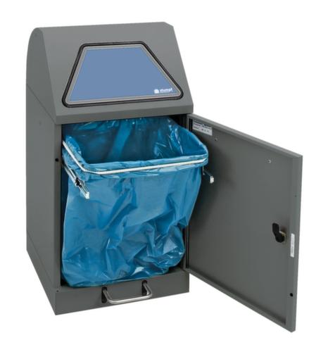 stumpf Conteneur pour matières recyclables Modul-Vario 45 anthracite + volet d'accès à fermeture automatique, 45 l, aluminium gris, couvercle aluminium gris