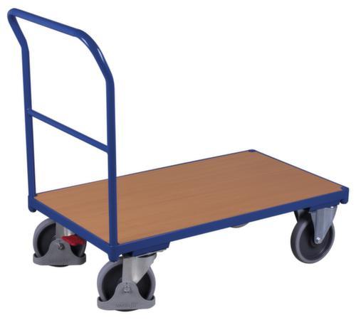 VARIOfit Chariot avec barre de poussée, force 500 kg, plateau longueur x largeur 1260 x 800 mm