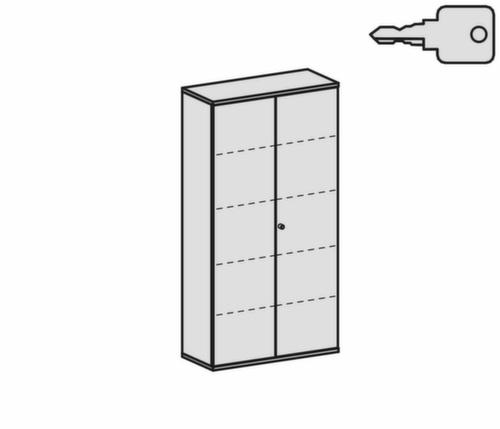 Gera Armoire à portes battantes Pro, 5 hauteurs des classeurs
