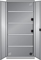 Thurmetall Armoire à portes battantes électrique, modèle CH, RAL7016 gris anthracite/RAL7035 gris clair