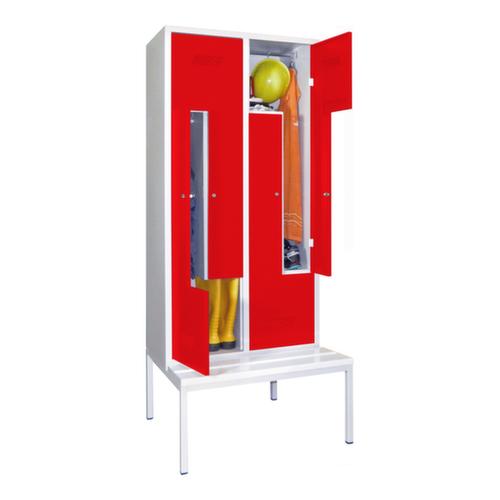 PAVOY Armoire vestiaire Z Basis avec banc + 4 compartiments, largeur de compartiment 400 mm