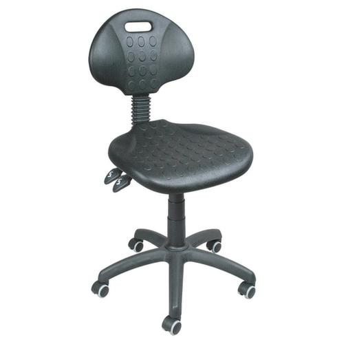 siège d'atelier pivotant très robuste, assise mousse PU noir, avec 5 roulettes