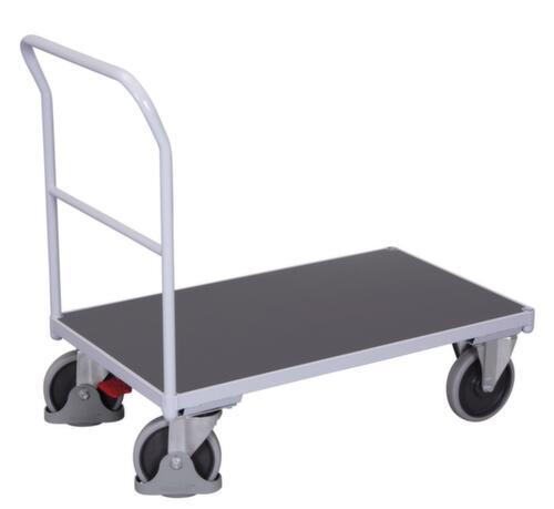 VARIOfit Chariot avec barre de poussée, force 500 kg, plateau longueur x largeur 1060 x 700 mm