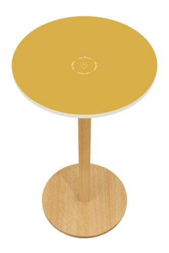 Paperflow Table haute ronde Woody, Ø 600 mm, panneau jaune