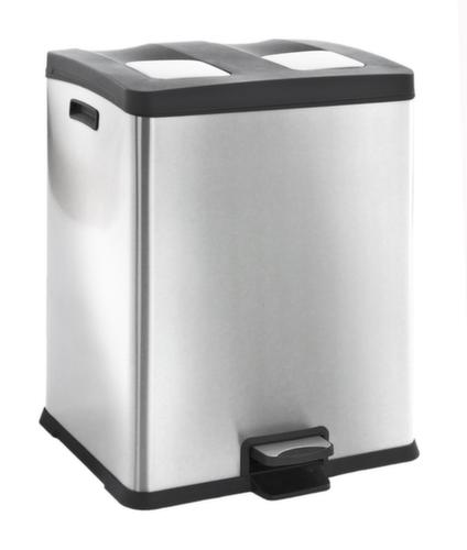 Poubelle à pédale acier inoxydable EKO Rejoice avec couvercle plastique, 2 x 30 l