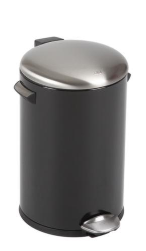 Poubelle à pédale EKO Belle Deluxe avec couvercle en acier inoxydable, 12 l, noir mat