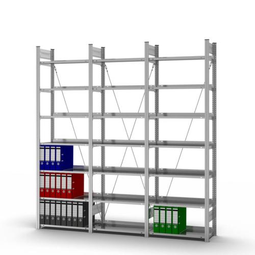 hofe Rayonnage sans boulons pour classeurs élément suivant, 7 tablettes, avec revêtement en zinc anti-corrosion