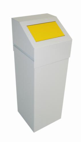 Collecteur de recyclage SAUBERMANN avec trappe d'insertion, 65 l, RAL7035 gris clair, couvercle jaune