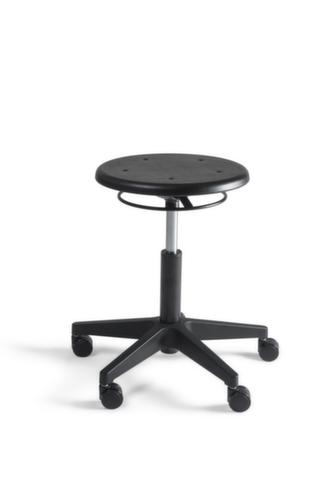 Tabouret pivotant avec assise réglable en hauteur, assise noir, 5 roulettes