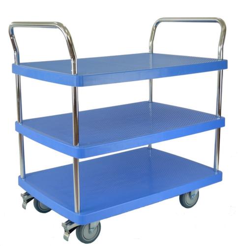 UDOBÄR chariot pour l'alimentaire en plastique, force 150 kg, 3 plateaux