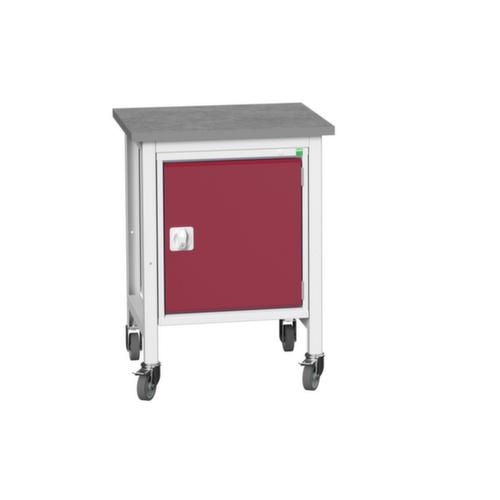 bott Établi mobile verso, 1 armoire, RAL7035 gris clair/RAL3004 rouge pourpre