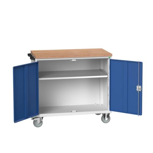 bott Établi mobile verso, 1 armoire, RAL7035 gris clair/RAL5010 bleu gentiane