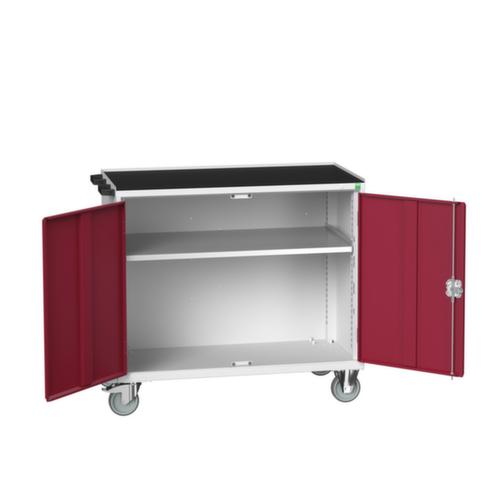 bott Établi mobile verso, 1 armoire, RAL7035 gris clair/RAL3004 rouge pourpre