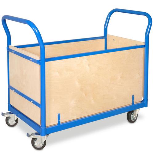 Chariot quatre ridelles, force 250 kg, plateau longueur x largeur 945 x 445 mm