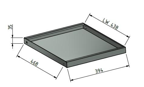 stumpf Etagère coulissante Serie 3000 avec bord pour armoire d'atelier, largeur x profondeur 500 x 500 mm