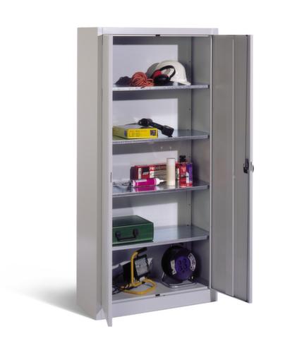 C+P Armoire universelle Eco avec tablettes galvaniséesHxlxP 1950x940x400 mmen gris clair