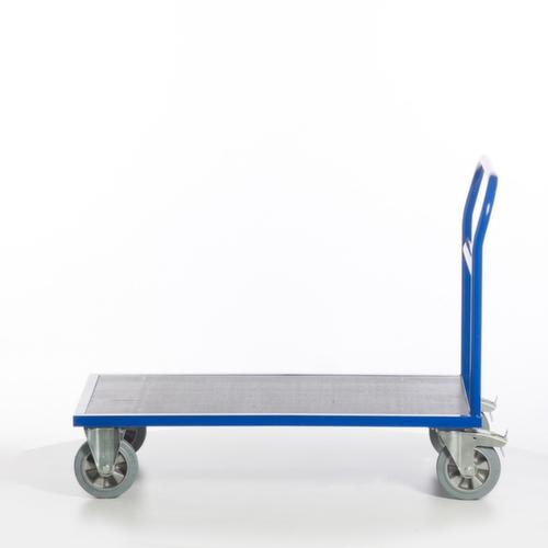 Rollcart Chariot à barre de poussée avec zone de chargement antidérapante, force 1200 kg, plateau longueur x largeur 1000 x 700 mm