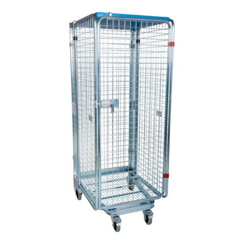 Bac sur roulettes de sécurité emboîtable nestainer® avec toit en plastique, force 500 kg, longueur x largeur 820 x 725 mm