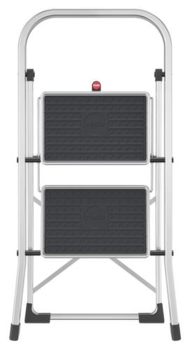 Hailo Marchepied pliant StandardLine K70 avec étrier de sécurité, hauteur d’estrade 460 mm, gris argent