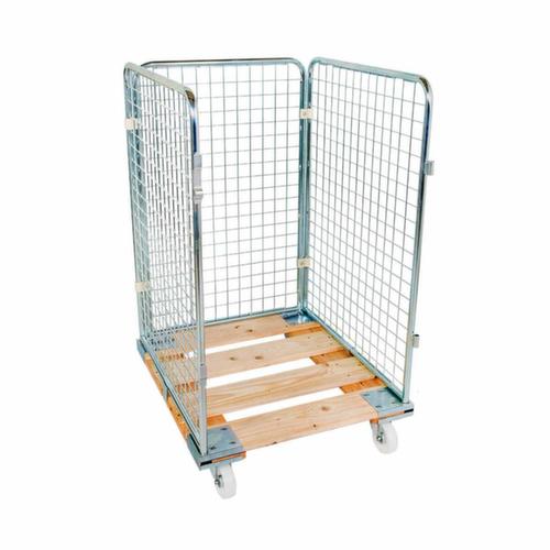 Bac sur roulettes ADB avec 3 parois, force 500 kg, longueur x largeur 810 x 724 mm