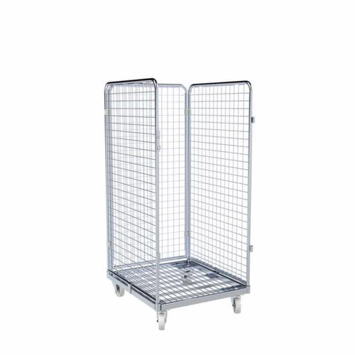 Bac sur roulettes ADB avec 3 parois, force 500 kg, longueur x largeur 810 x 724 mm