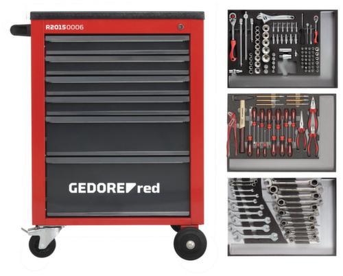 R21560004 Jeu d'outils dans la servante d'atelier MECHANIC rouge 129 pièces