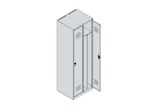 C+P Armoire vestiaire Classic Plus pour une séparation en noir et blanc, largeur de compartiment 300 mm