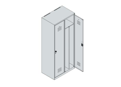 C+P Armoire vestiaire Classic Plus pour une séparation en noir et blanc, largeur de compartiment 400 mm