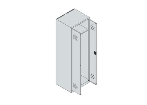 C+P Armoire vestiaire pour EPI Classic Plus pour une séparation en noir et blanc, largeur de compartiment 300 mm