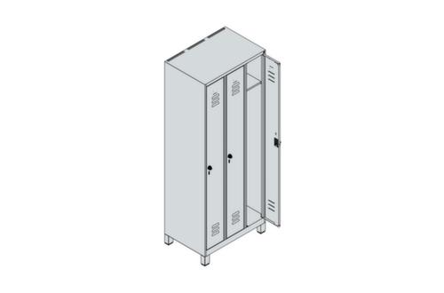 C+P Armoire vestiaire Classic Plus à 3 compartiments, largeur de compartiment 250 mm