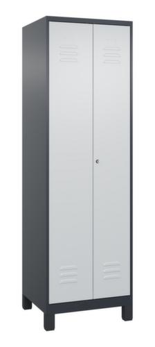 C+P Armoire vestiaire pour EPI Classic Plus pour une séparation en noir et blanc, largeur de compartiment 300 mm