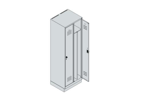 C+P Armoire vestiaire Classic Plus pour une séparation en noir et blanc, largeur de compartiment 300 mm