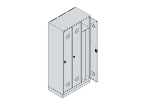 C+P Armoire vestiaire Classic Plus pour une séparation en noir et blanc, largeur de compartiment 300 mm