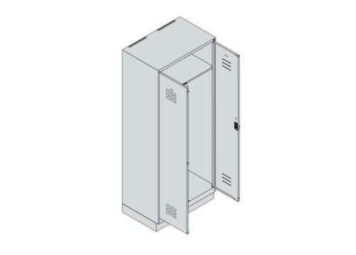 C+P Armoire vestiaire pour EPI Classic Plus pour une séparation en noir et blanc, largeur de compartiment 400 mm