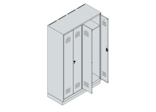 C+P Armoire vestiaire pour EPI Classic Plus pour une séparation en noir et blanc, largeur de compartiment 300 mm