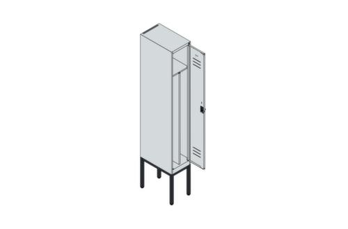 C+P Armoire vestiaire Classic Plus pour une séparation en noir et blanc, largeur de compartiment 300 mm